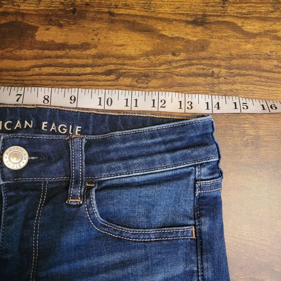 American Eagle Jeans 4 S Jegging Next Level Stretch Hi Rise Medium Dark Wash - Picture 7 of 12